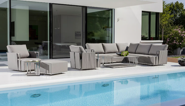 SUITE - Upholstered modular fabric garden armchair by Fischer Möbel - view 3